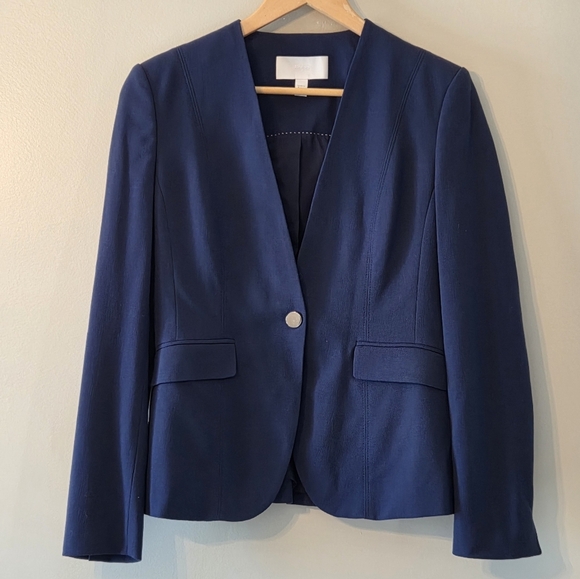 Hugo Boos Jafalea Wool Women's Navy Professional Casual Blazer Size US 6 - Picture 5 of 11